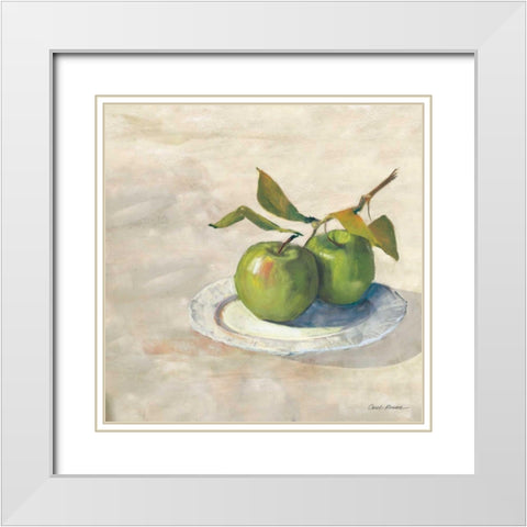 Green Apple I Neutral White Modern Wood Framed Art Print with Double Matting by Rowan, Carol