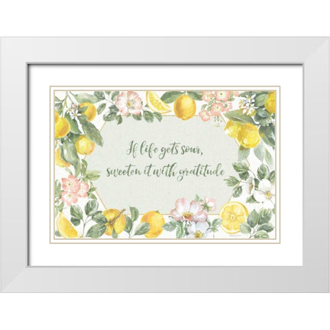 Citrus Charm I White Modern Wood Framed Art Print with Double Matting by Grove, Beth