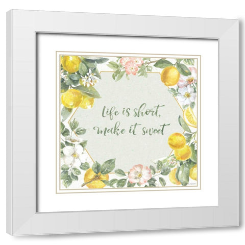 Citrus Charm II White Modern Wood Framed Art Print with Double Matting by Grove, Beth