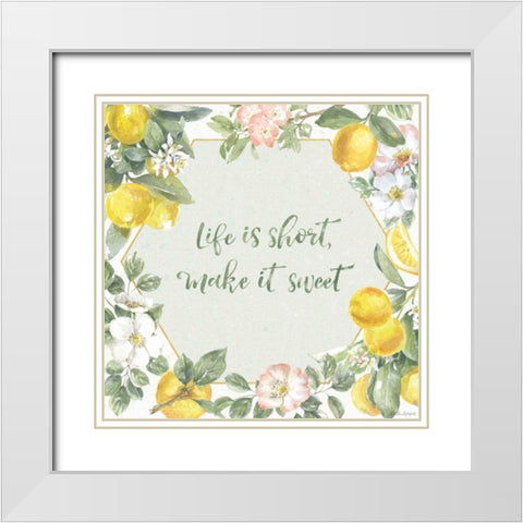 Citrus Charm II White Modern Wood Framed Art Print with Double Matting by Grove, Beth