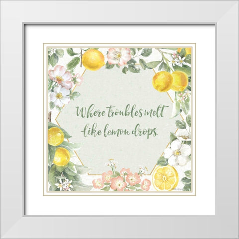 Citrus Charm III White Modern Wood Framed Art Print with Double Matting by Grove, Beth