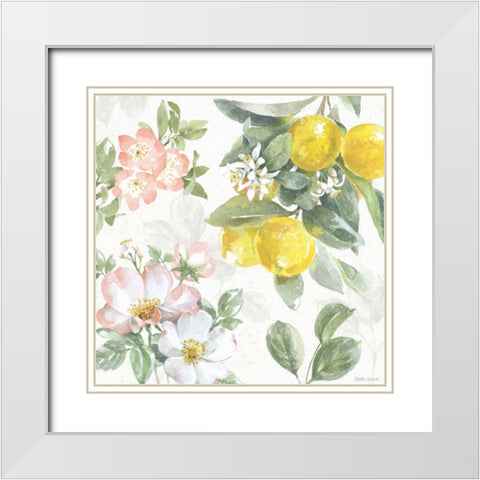 Citrus Charm V White Modern Wood Framed Art Print with Double Matting by Grove, Beth