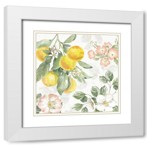 Citrus Charm VI White Modern Wood Framed Art Print with Double Matting by Grove, Beth