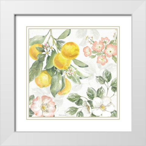 Citrus Charm VI White Modern Wood Framed Art Print with Double Matting by Grove, Beth