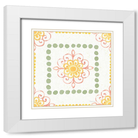 Citrus Charm Pattern VIII White Modern Wood Framed Art Print with Double Matting by Grove, Beth