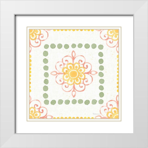 Citrus Charm Pattern VIII White Modern Wood Framed Art Print with Double Matting by Grove, Beth