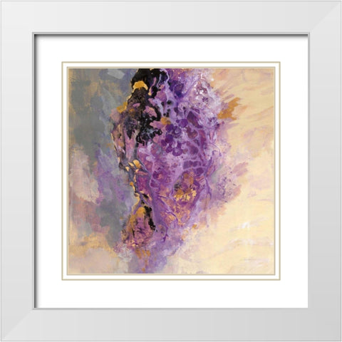 Amethyst White Modern Wood Framed Art Print with Double Matting by Vassileva, Silvia