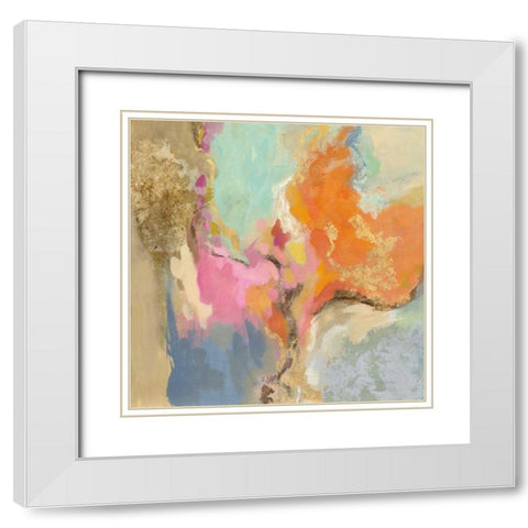 Tangerine Gold Mid Mod White Modern Wood Framed Art Print with Double Matting by Vassileva, Silvia