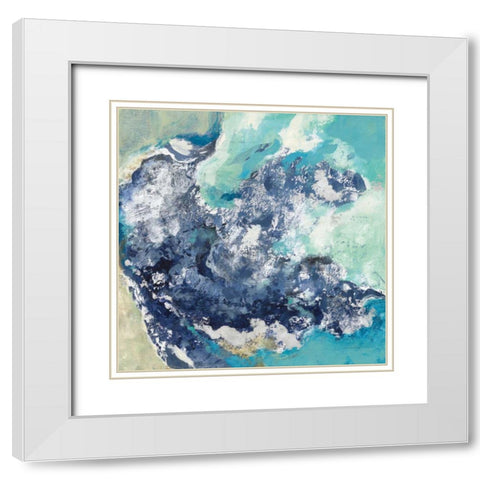 Turquoise White Modern Wood Framed Art Print with Double Matting by Vassileva, Silvia