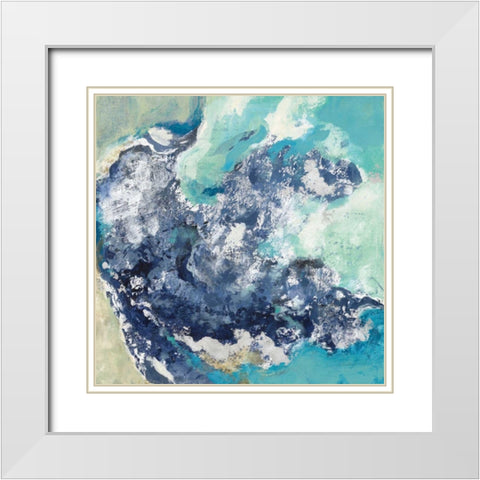 Turquoise White Modern Wood Framed Art Print with Double Matting by Vassileva, Silvia
