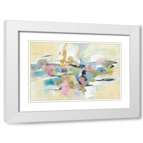 Kimono Fragment White Modern Wood Framed Art Print with Double Matting by Vassileva, Silvia