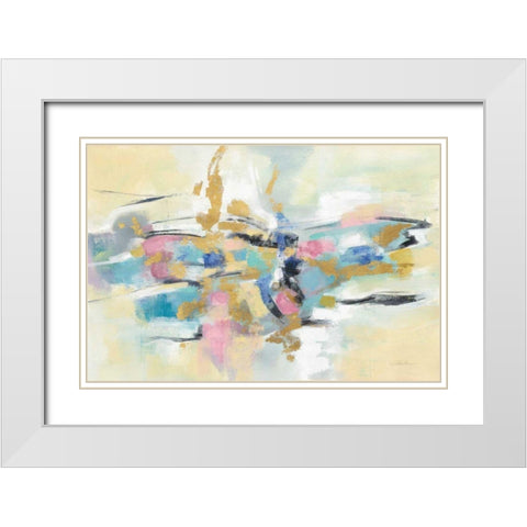 Kimono Fragment White Modern Wood Framed Art Print with Double Matting by Vassileva, Silvia