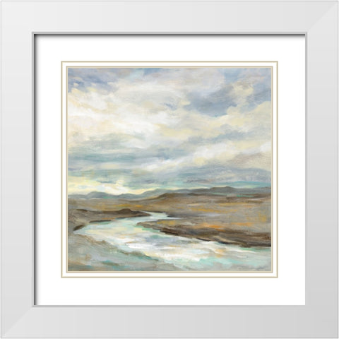 Iceland Silver River White Modern Wood Framed Art Print with Double Matting by Vassileva, Silvia