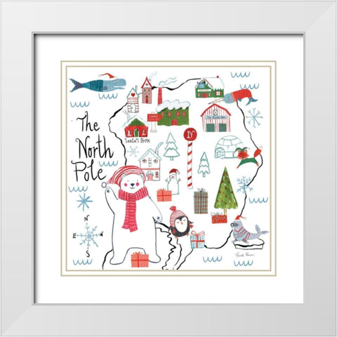 North Pole Pals I White Modern Wood Framed Art Print with Double Matting by Zaman, Farida