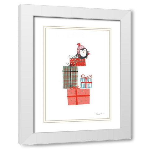 North Pole Pals II White Modern Wood Framed Art Print with Double Matting by Zaman, Farida