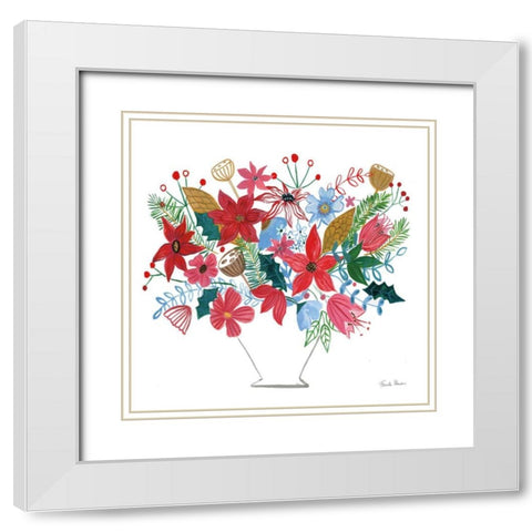 Holiday Bouquet I White Modern Wood Framed Art Print with Double Matting by Zaman, Farida