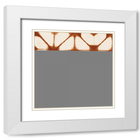 Shibori Square VIII Orange White Modern Wood Framed Art Print with Double Matting by Green, Nancy