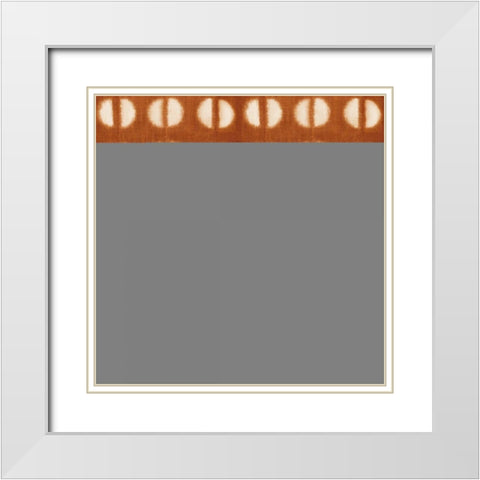 Shibori Square IX Orange White Modern Wood Framed Art Print with Double Matting by Green, Nancy