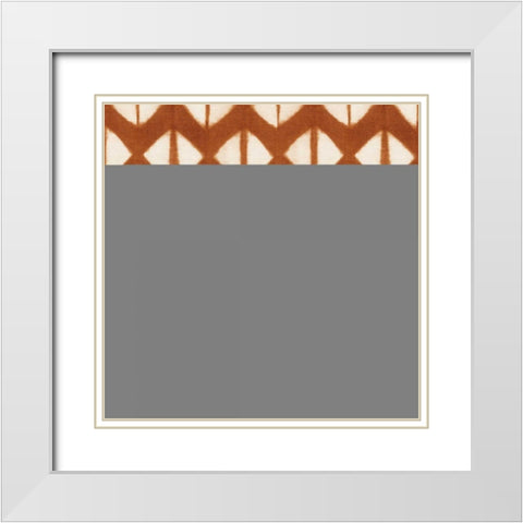 Shibori Square X Orange White Modern Wood Framed Art Print with Double Matting by Green, Nancy