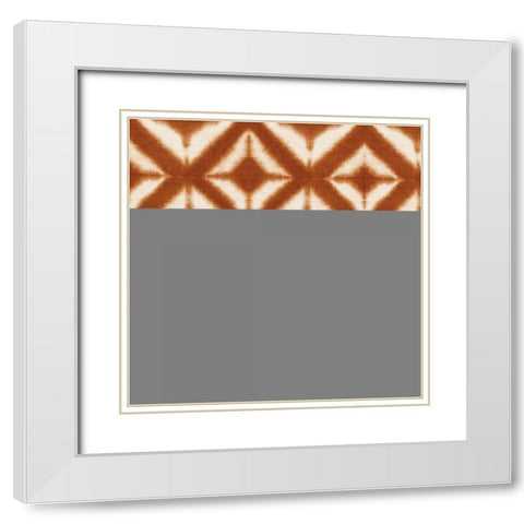 Shibori Square XII Orange White Modern Wood Framed Art Print with Double Matting by Green, Nancy