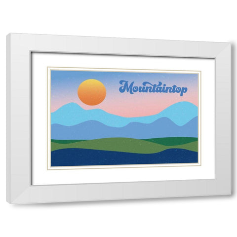 Mountaintop White Modern Wood Framed Art Print with Double Matting by Wild Apple Portfolio