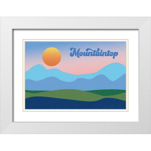 Mountaintop White Modern Wood Framed Art Print with Double Matting by Wild Apple Portfolio