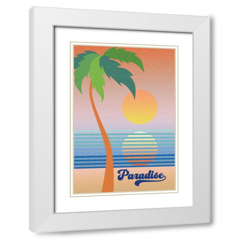 Paradise White Modern Wood Framed Art Print with Double Matting by Wild Apple Portfolio
