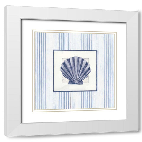 Sanibel Shell I Navy White Modern Wood Framed Art Print with Double Matting by Tillmon, Avery