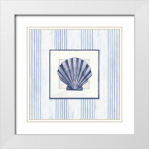 Sanibel Shell I Navy White Modern Wood Framed Art Print with Double Matting by Tillmon, Avery