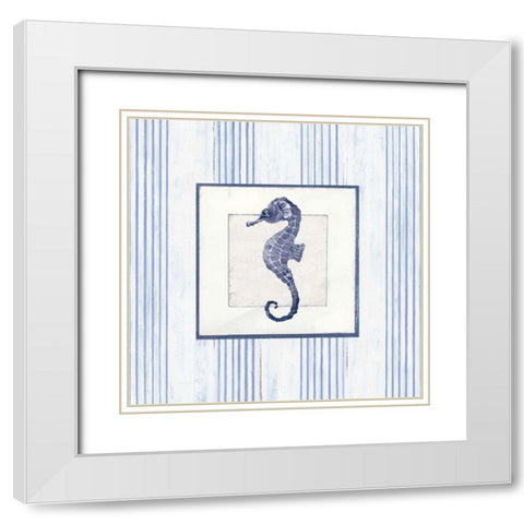 Sanibel Shell IV Navy White Modern Wood Framed Art Print with Double Matting by Tillmon, Avery
