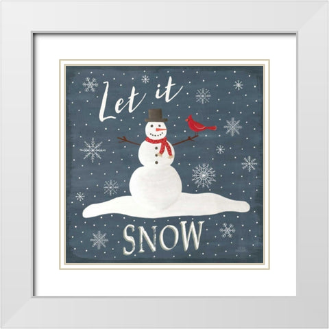 Christmas Cheer IV Let it Snow White Modern Wood Framed Art Print with Double Matting by Marshall, Laura