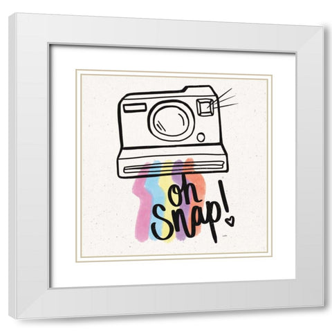 Throwback III White Modern Wood Framed Art Print with Double Matting by York, Leah