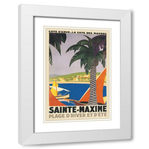 Travel Poster I White Modern Wood Framed Art Print with Double Matting by Wild Apple Portfolio