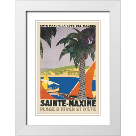 Travel Poster I White Modern Wood Framed Art Print with Double Matting by Wild Apple Portfolio