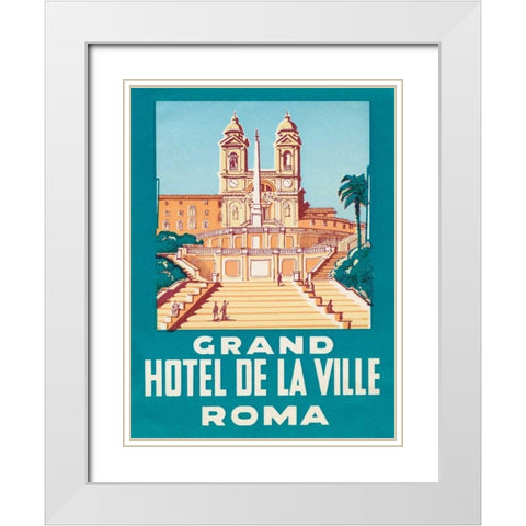 Travel Poster IV White Modern Wood Framed Art Print with Double Matting by Wild Apple Portfolio