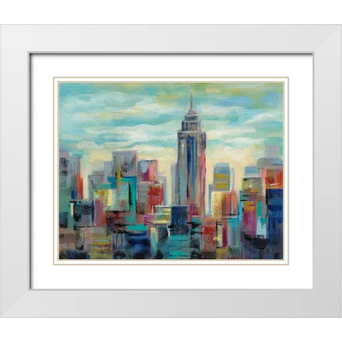 Colorful Day in Manhattan White Modern Wood Framed Art Print with Double Matting by Vassileva, Silvia