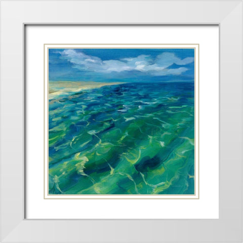 Sunny Sea Reflections White Modern Wood Framed Art Print with Double Matting by Vassileva, Silvia