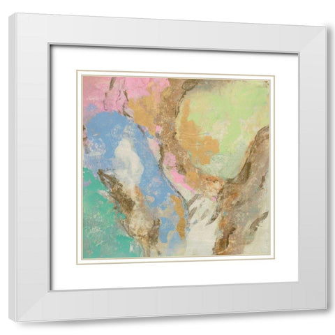 Retro Jewel Tones II White Modern Wood Framed Art Print with Double Matting by Vassileva, Silvia