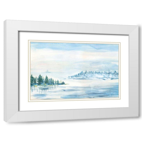 Lake Fog White Modern Wood Framed Art Print with Double Matting by Schlabach, Sue