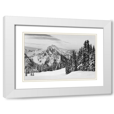 Tatoosh Range BW White Modern Wood Framed Art Print with Double Matting by Majchrowicz, Alan
