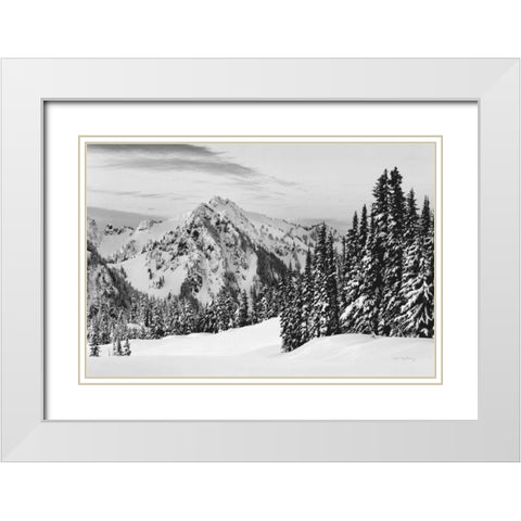 Tatoosh Range BW White Modern Wood Framed Art Print with Double Matting by Majchrowicz, Alan