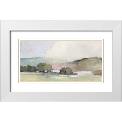 Distant Lake Neutral Crop White Modern Wood Framed Art Print with Double Matting by Purinton, Julia