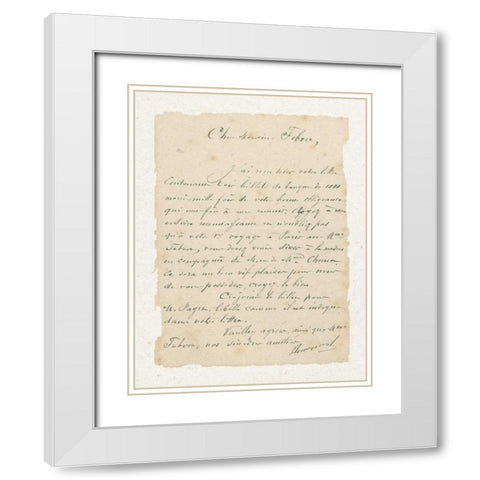French Letter I White Modern Wood Framed Art Print with Double Matting by Wild Apple Portfolio