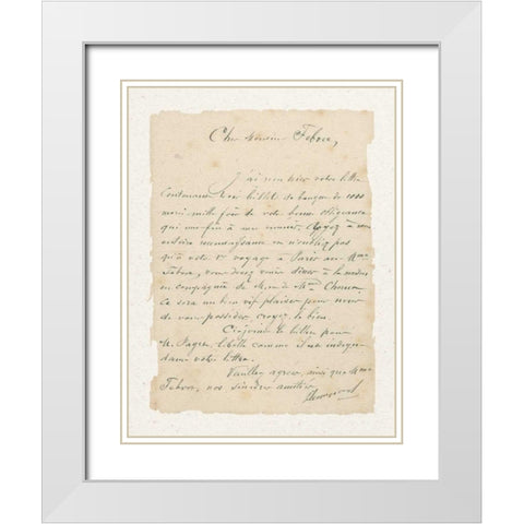 French Letter I White Modern Wood Framed Art Print with Double Matting by Wild Apple Portfolio