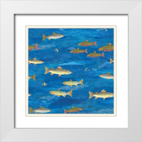 Angling in The Stream Pattern I White Modern Wood Framed Art Print with Double Matting by Prahl, Courtney