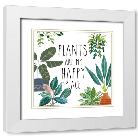 Plant Home I White Modern Wood Framed Art Print with Double Matting by Zaman, Farida
