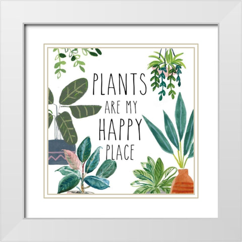 Plant Home I White Modern Wood Framed Art Print with Double Matting by Zaman, Farida
