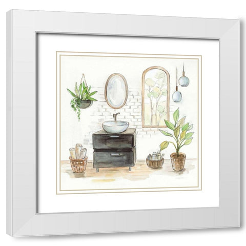 Black Sink White Modern Wood Framed Art Print with Double Matting by Vassileva, Silvia