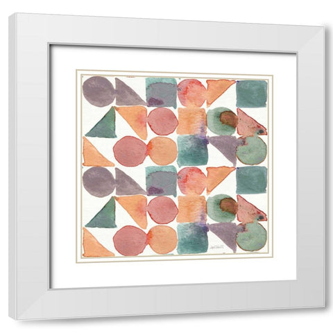Soft Figures Pattern III White Modern Wood Framed Art Print with Double Matting by Tavoletti, Anne