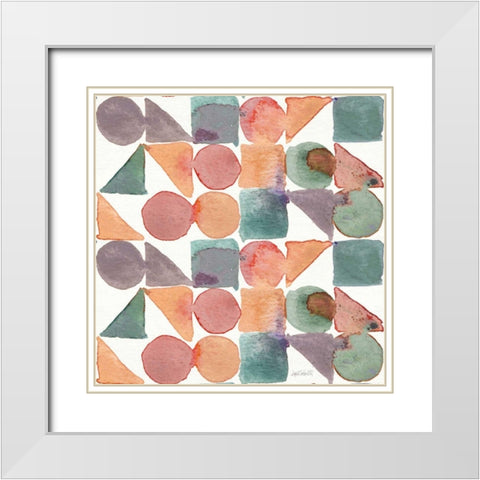 Soft Figures Pattern III White Modern Wood Framed Art Print with Double Matting by Tavoletti, Anne